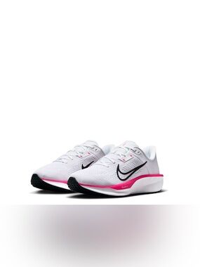 Nike Women’s White and Pink Running Sneakers with Black Swoosh - NEW WITH BOX
